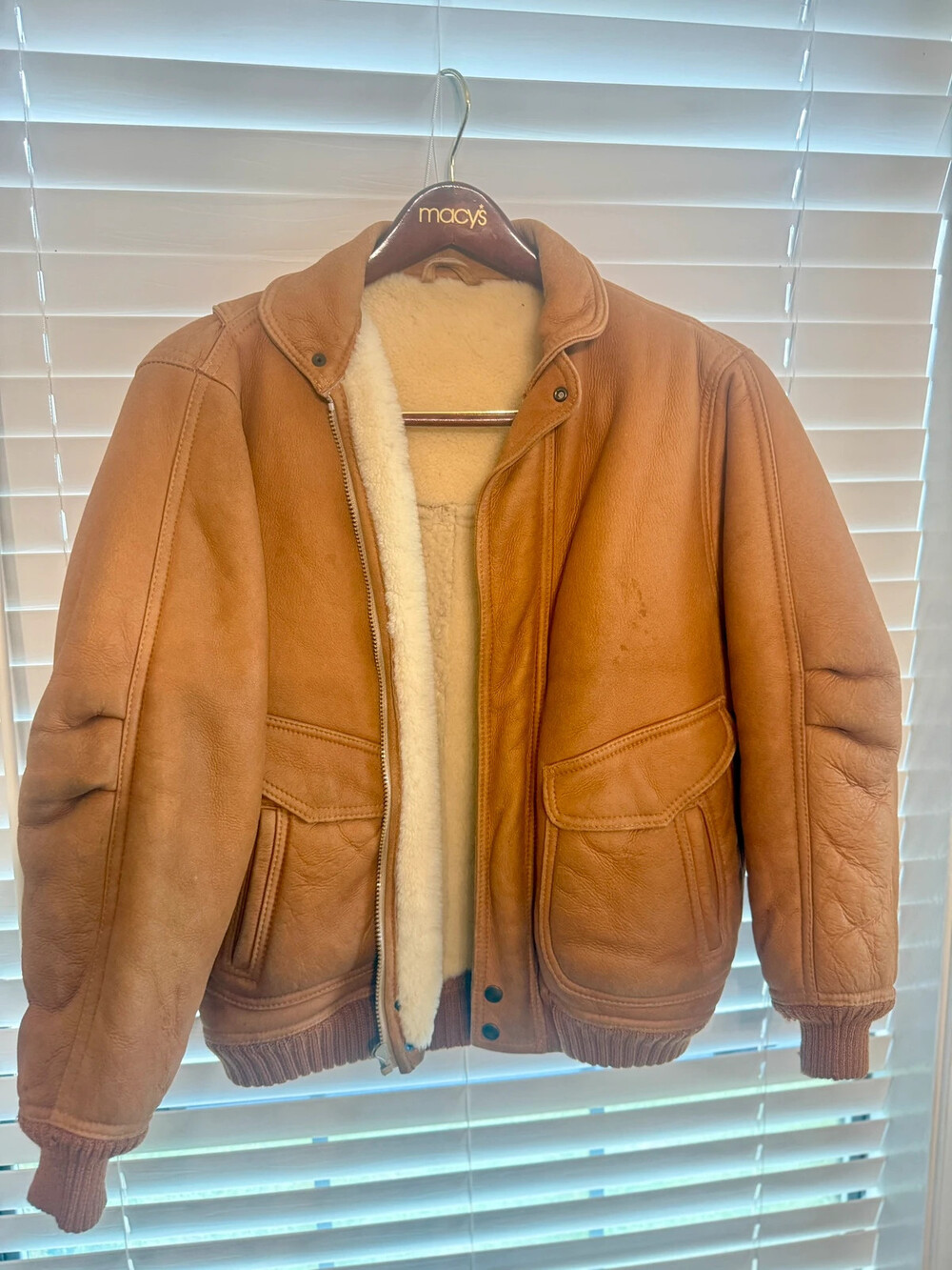 Vintage Sawyer of Napa Shearling Bomber Jacket – Approx. Men’s Medium